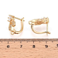 Brass Micro Pave Cubic Zirconia Hoop Earring Finding&nbsp;KK-N261-34G