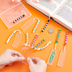 10Pcs 5 Styles Rectangle Transparent Acrylic Blank Pendant Bookmark&nbsp;HJEW-PH01988