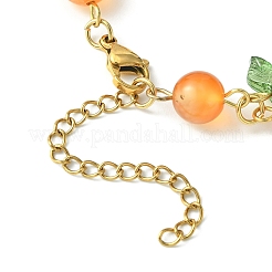Fruit Autumn Theme Natural Carnelian Beaded Bracelets&nbsp;BJEW-TA00333