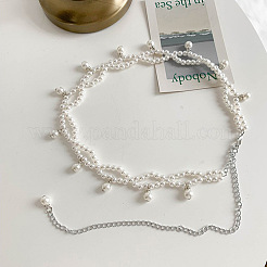 Alloy with Plastic Pearl Round Beaded Tassel Waist Belly Belts for Women&nbsp;FS-WGC59BD-01
