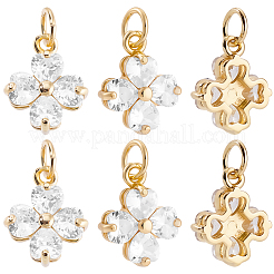 8Pcs Brass Micro Pave Cubic Zirconia Charms&nbsp;KK-BBC0024-12