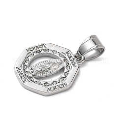 316 Surgical Stainless Steel Rhinestone Pendants&nbsp;STAS-P412-10P
