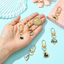 6Pcs Alloy Enamel & Rhinestone Pendant Decoration&nbsp;HJEW-YW00082