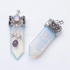 Natural & Synthetic Mixed Stone Big Pointed Pendants&nbsp;G-F340-05