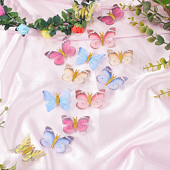 18Pcs 6 Styles Cloth Butterfly Alligator Hair Clip&nbsp;OHAR-GF0001-39