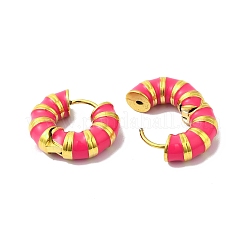 Enamel Round Hoop Earrings&nbsp;EJEW-Q704-05G-04