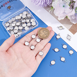 60Pcs 304 Stainless Steel Cabochon Connector Settings&nbsp;STAS-BBC0009-57A