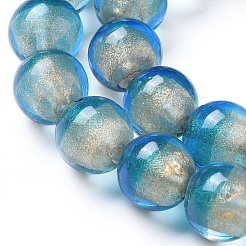 Lampwork Silver Foil Glass Beads Strands&nbsp;FOIL-G028-01C