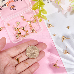 20Pcs Brass Stud Earring Findings&nbsp;KK-BBC0022-27