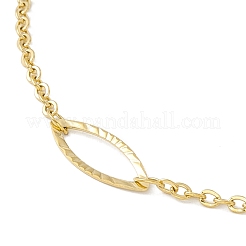 PVD Vacuum Plating 304 Stainless Steel Horse Eye Link Anklet with Cable Chains for Women&nbsp;STAS-E001-23G
