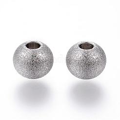 201 Stainless Steel Textured Beads&nbsp;STAS-P108-05