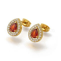 Ion Plating(IP) 304 Stainless Steel Stud Earrings&nbsp;EJEW-H018-01G-02