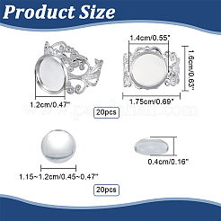 DIY Blank Dome Cuff Ring Making Kit&nbsp;DIY-NB0008-16