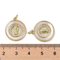 Brass Micro Pave Clear Cubic Zirconia Pendants&nbsp;KK-H466-06G