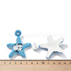 Starfish Glass Seed Beads Dangle Stud Earrings&nbsp;EJEW-S273-03