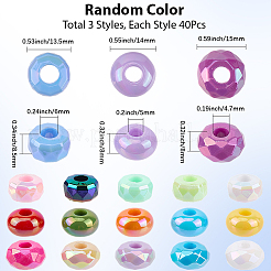 120Pcs 3 Styles UV Plating Rainbow Iridescent Acrylic European Beads&nbsp;MACR-SC0002-54
