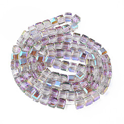 Electroplate Transparent Glass Beads Strands&nbsp;EGLA-N002-28-C05