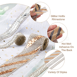 6 Strands 3 Style Glitter Hotfix Rhinestone&nbsp;DIY-BY0001-20