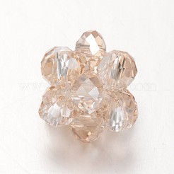 Electroplated Glass Woven Beads&nbsp;EGLA-JF-6MM