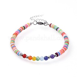 Handmade Polymer Clay Beaded Bracelets&nbsp;BJEW-JB04636-M