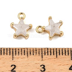 Brass Micro Pave Cubic Zirconia Charms&nbsp;KK-C155-09G-01