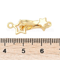 Brass Micro Pave Clear Cubic Zirconia Interlocking Clasps&nbsp;KK-U059-01G