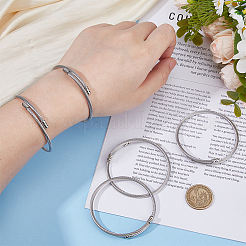 24Pcs 304 Stainless Steel Twisted Rope Shape Bangles for Women&nbsp;BJEW-HS0001-02