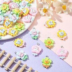 40Pcs 4 Styles Opaque Resin Pendants&nbsp;RESI-CJ0002-85