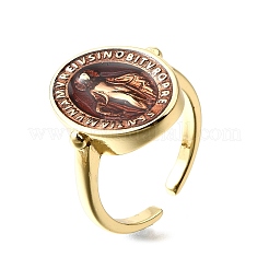 Brass Enamel Adjustable Cuff Rings&nbsp;RJEW-G349-01G