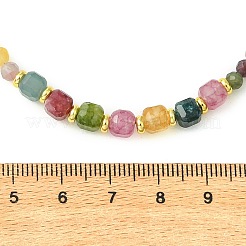 Natural Multicolor Tourmaline Faceted Graduated Beaded Necklaces&nbsp;NJEW-JN06618-01