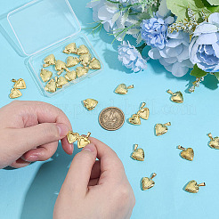 24Pcs Heart Brass Locket Pendants&nbsp;PALLOY-ME00004