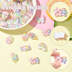 48Pcs 8 Styles Transparent Resin Cabochons&nbsp;RESI-CJ0004-79