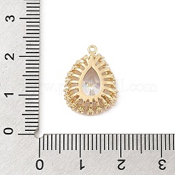 Brass Micro Pave Cubic Zirconia Pendants&nbsp;KK-E791-02G