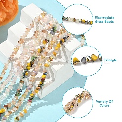3 Strands 3 Colors  Electroplate Glass Beads Strands&nbsp;EGLA-YW0005-06A