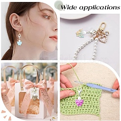 20Pcs Transparent Glass & ABS Plastic Pearl Butterfly Pendant Decorations&nbsp;HJEW-YW00269