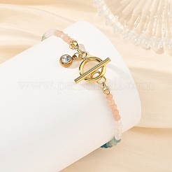 Gradient Natural Mixed Stone Faceted Round Beaded Bracelets&nbsp;BJEW-JB14398-01