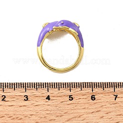 Brass Enamel Cuff Rings&nbsp;RJEW-P166-04G