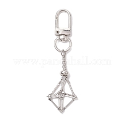 Brass Macrame Chain Pouch Round Shell Pearl Holder Pendant Decorations&nbsp;HJEW-JM02048-02