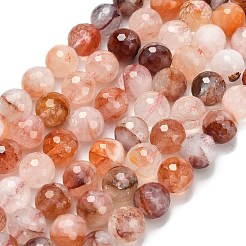 Grade A Natural Red Hematoid Quartz/Ferruginous Quartz Beads Strands&nbsp;G-L642-F03-10mm