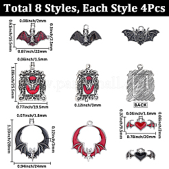 32Pcs 8 Styles Alloy Enamel Pendants&nbsp;ENAM-SC0007-41