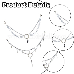 4Pcs 2 Style Alloy & Aluminum Chain Boot Strap Chains&nbsp;HJEW-HS00091