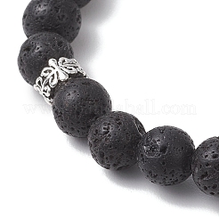 Natural Lava Rock & Rainbow Moonstone & Selenite & Lapis Lazuli Beaded Stretch Bracelets for Women&nbsp;BJEW-JB13083