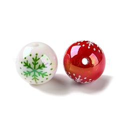 Christmas UV Plating Opaque Acrylic Beads&nbsp;AC-CBAA26B-16