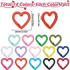 28Pcs 14 Colors Zinc Alloy Spring Gate Rings&nbsp;FIND-SP0002-61