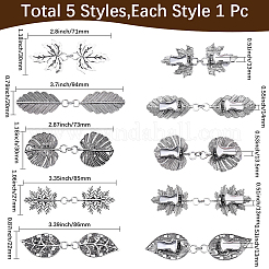 5Pcs 5 Styles Alloy Cardigan Clips&nbsp;AJEW-SC0004-38AS