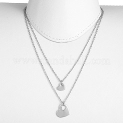 Tarnish Resistant Two Tier Stainless Steel Necklaces&nbsp;NJEW-JN01246