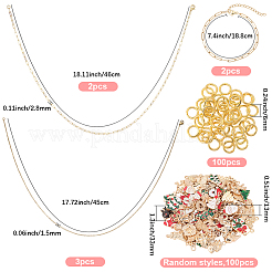 Christmas Theme DIY 304 Stainless Steel Chains Bracelet/Neckalces Making Kits&nbsp;DIY-SP0006-04