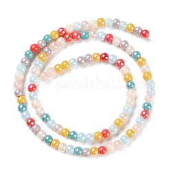 Opaque Electroplate Glass Beads Strands&nbsp;GLAA-P056-4mm-A01
