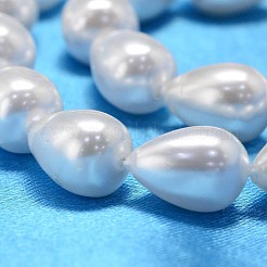 Teardrop Shell Pearl Bead Strands&nbsp;BSHE-L015-8x11-01