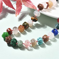Pumpkin Natural & Synthetic Gemstone Beaded Necklace&nbsp;G-P563-06